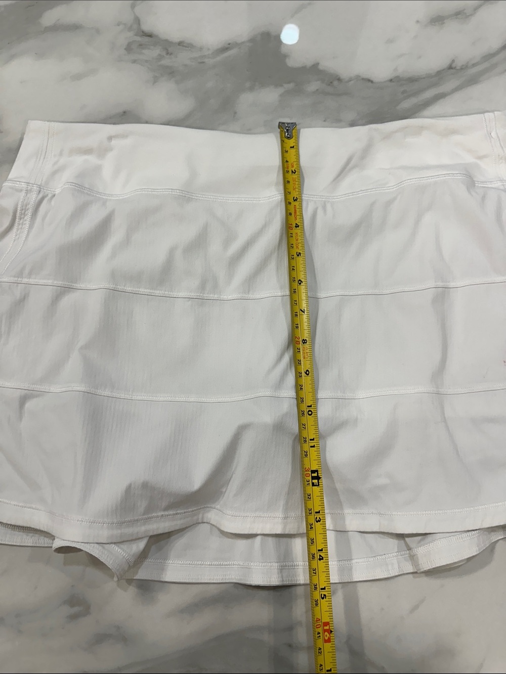 Lululemon Pace Rival Skirt White Classic Ruffles Tennis Running Yoga Size 12 - Picture 15 of 16